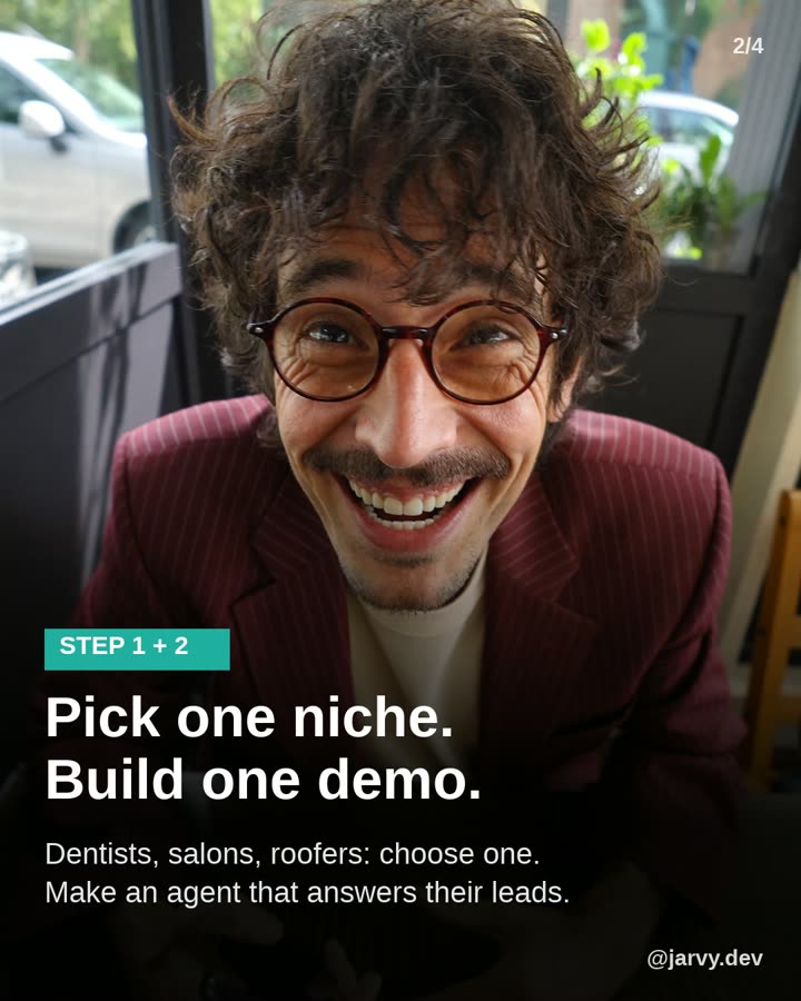 Slide 2: pick one niche and build one demo agent that answers their leads